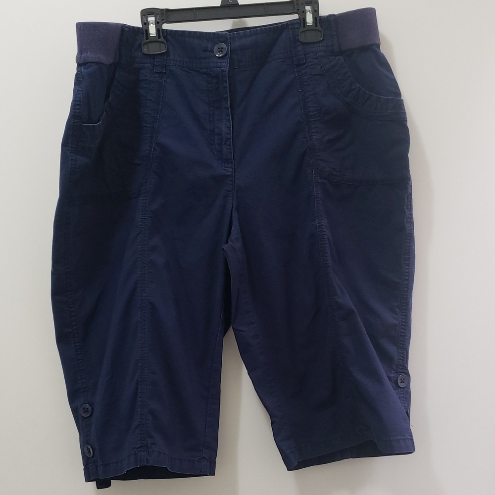 Chico's Deep Royal Blue Cotton Blend Shorts